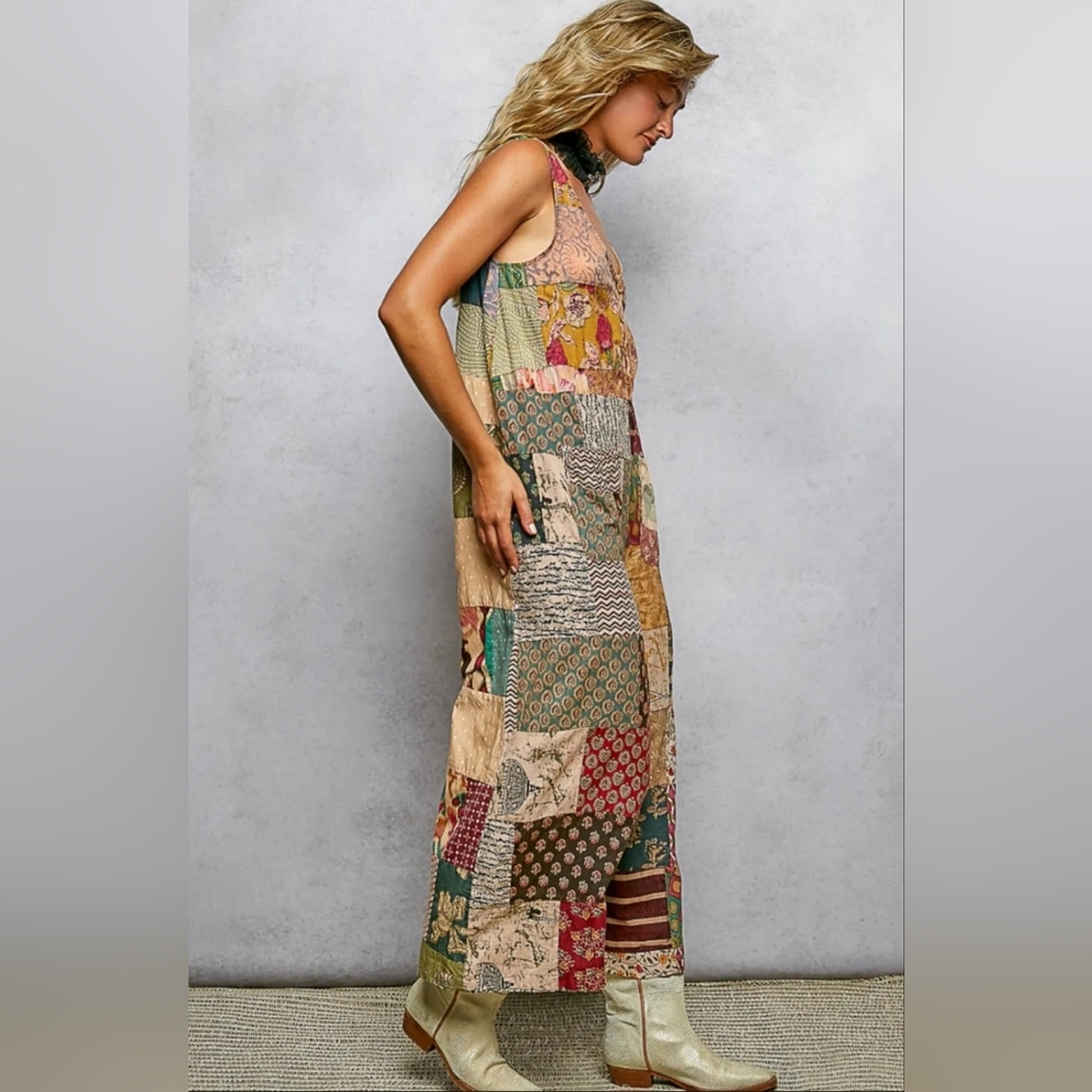 POL Patchwork Floral Multicolor Jumpsuit - Picture 5 of 12